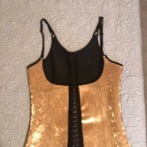 Tan Two Strapes Latex Vest Corset